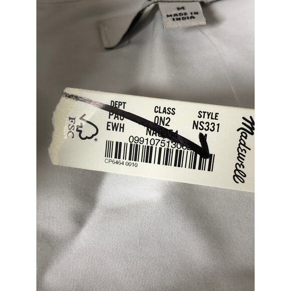 Madewell Button-Up Shirt Relaxed Fit Long Sleeve Top Eyelet White NWT Medium - Picture 6 of 9